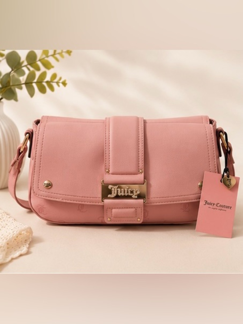Juicy Couture Y2CUTE Flap Pink Diamond Shoulder Bag NWT